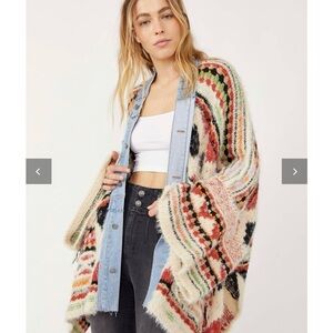 *NWOT*free People Running Wild Poncho M/L
